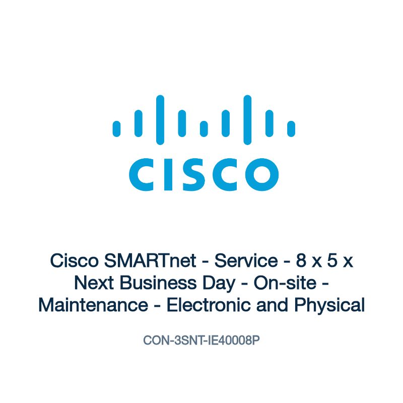 CON-3SNT-IE40008P: Cisco SMARTnet - Service - 8 x 5 x Next Business Day - On-site -