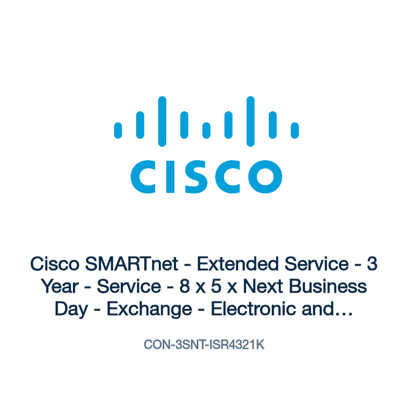 CON-3SNT-ISR4321K: Cisco SMARTnet - Extended Service - 3 Year - Service