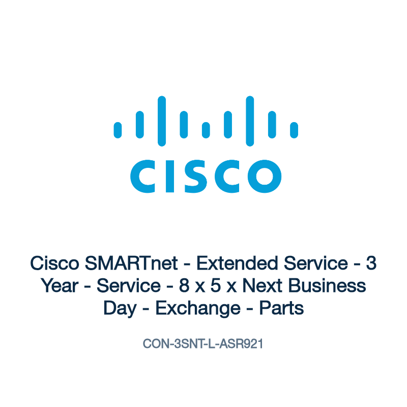 CON-3SNT-L-ASR921: Cisco SMARTnet - Extended Service - 3 Year - Service