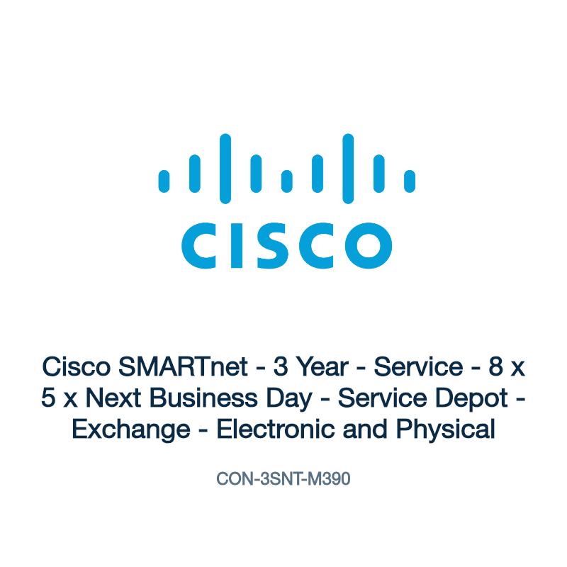 CON-3SNT-M390: Cisco SMARTnet - 3 Year - Service - 8 x 5 x Next Business Day -
