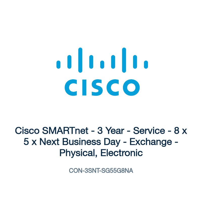CON-3SNT-SG55G8NA: Cisco SMARTnet - 3 Year - Service - 8 x 5 x Next Business Day -