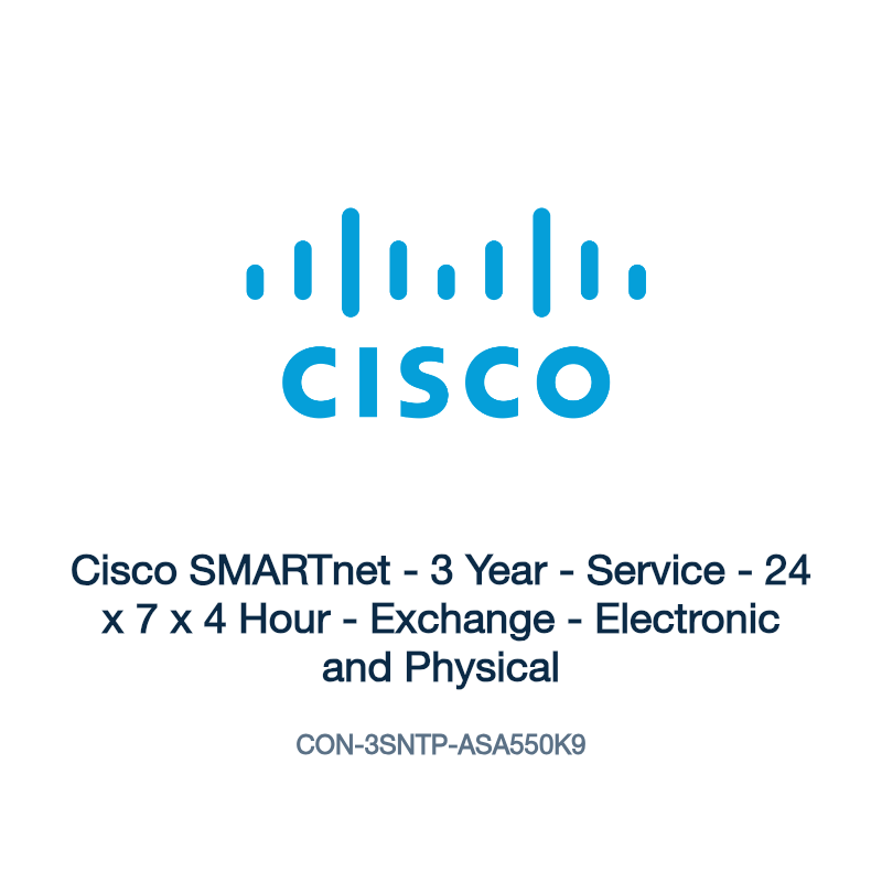CON-3SNTP-ASA550K9: Cisco SMARTnet - 3 Year - Service - 24 x 7 x 4 Hour - Exchange