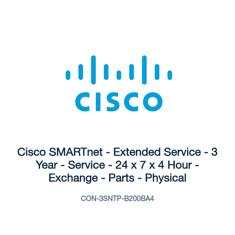 CON-3SNTP-B200BA4: Cisco SMARTnet - Extended Service - 3 Year - Service - 24 x 7 x 4 Hour