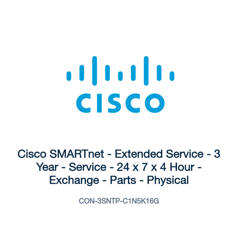 CON-3SNTP-C1N5K16G: Cisco SMARTnet - Extended Service - 3 Year - Service - 24 x 7 x 4 Hour