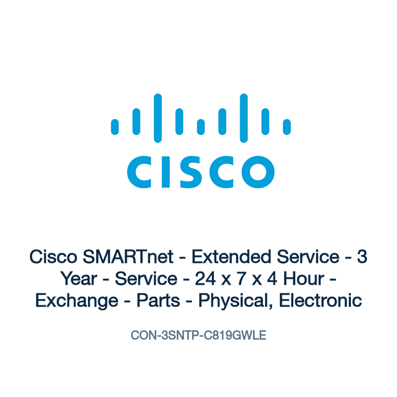 CON-3SNTP-C819GWLE: Cisco SMARTnet - Extended Service - 3 Year - Service - 24 x 7 x 4 Hour