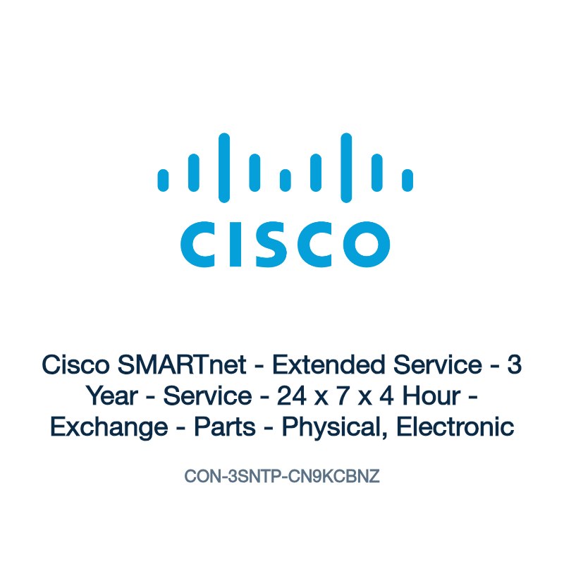 CON-3SNTP-CN9KCBNZ: Cisco SMARTnet - Extended Service - 3 Year - Service - 24 x 7 x 4 Hour