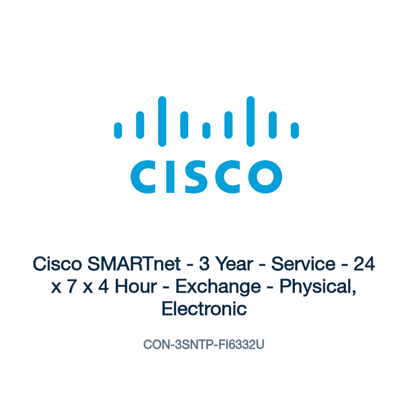CON-3SNTP-FI6332U: Cisco SMARTnet - 3 Year - Service - 24 x 7 x 4 Hour - Exchange