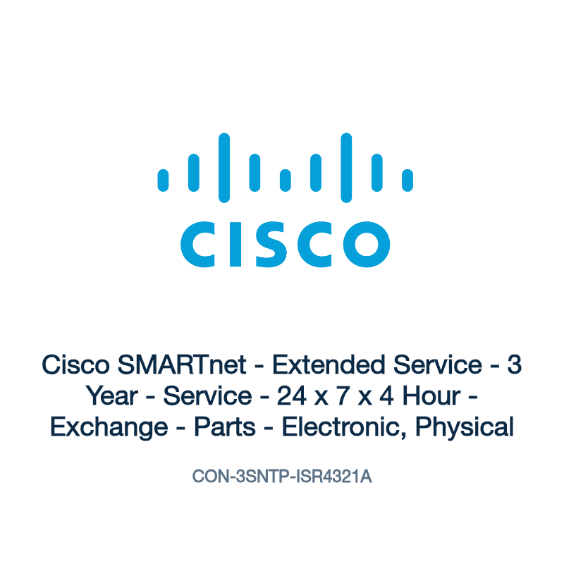 CON-3SNTP-ISR4321A: Cisco SMARTnet - Extended Service - 3 Year - Service - 24 x 7 x 4 Hour