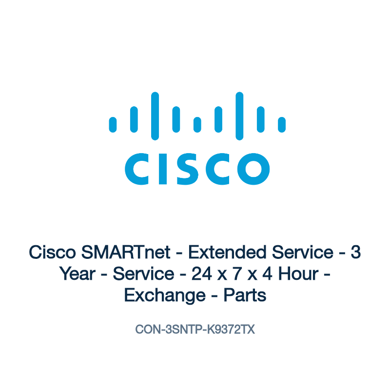 CON-3SNTP-K9372TX: Cisco SMARTnet - Extended Service - 3 Year - Service - 24 x 7 x 4 Hour