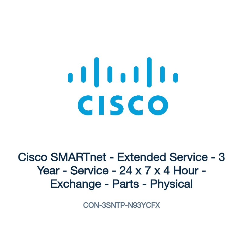 CON-3SNTP-N93YCFX: Cisco SMARTnet - Extended Service - 3 Year - Service - 24 x 7 x 4 Hour