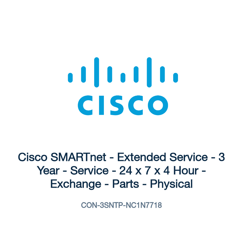 CON-3SNTP-NC1N7718: Cisco SMARTnet - Extended Service - 3 Year - Service - 24 x 7 x 4 Hour