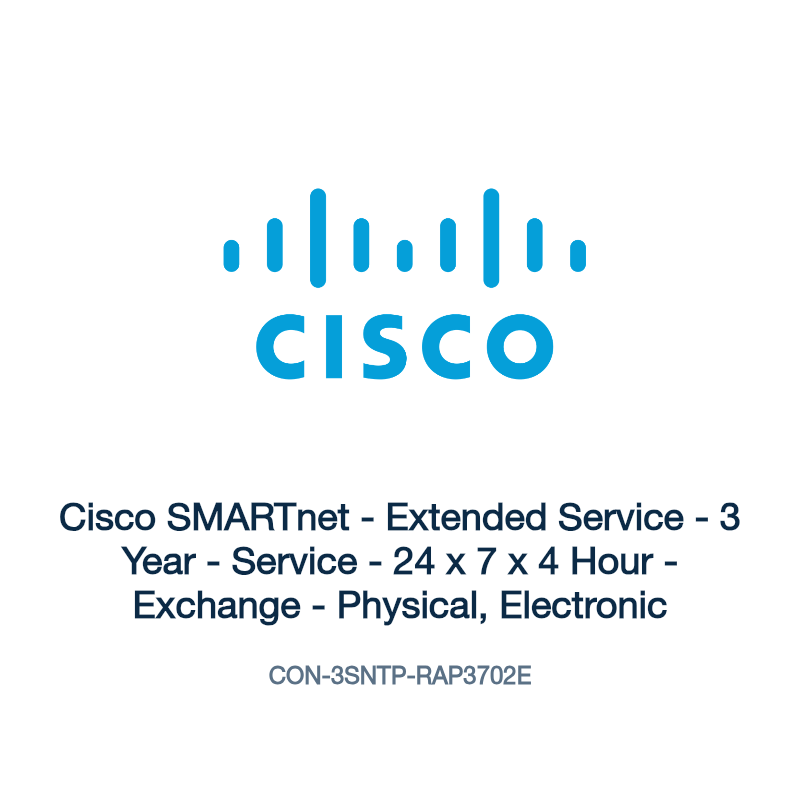 CON-3SNTP-RAP3702E: Cisco SMARTnet - Extended Service - 3 Year - Service - 24 x 7 x 4 Hour