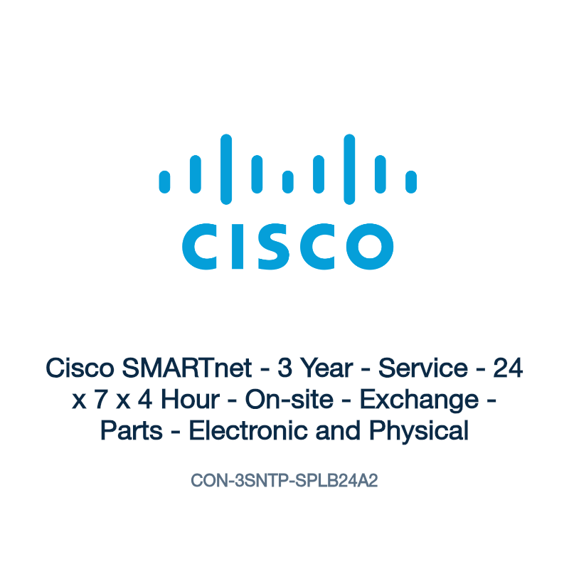 CON-3SNTP-SPLB24A2: Cisco SMARTnet - 3 Year - Service - 24 x 7 x 4 Hour - On-site -
