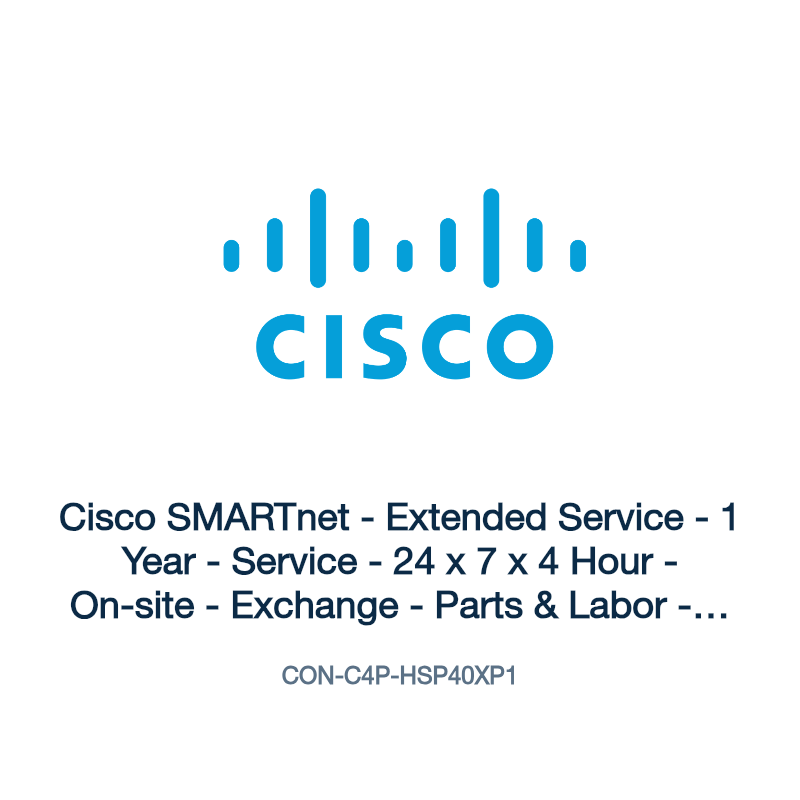 CON-C4P-HSP40XP1: Cisco SMARTnet - Extended Service - 1 Year - Service - 24 x 7 x 4 Hour