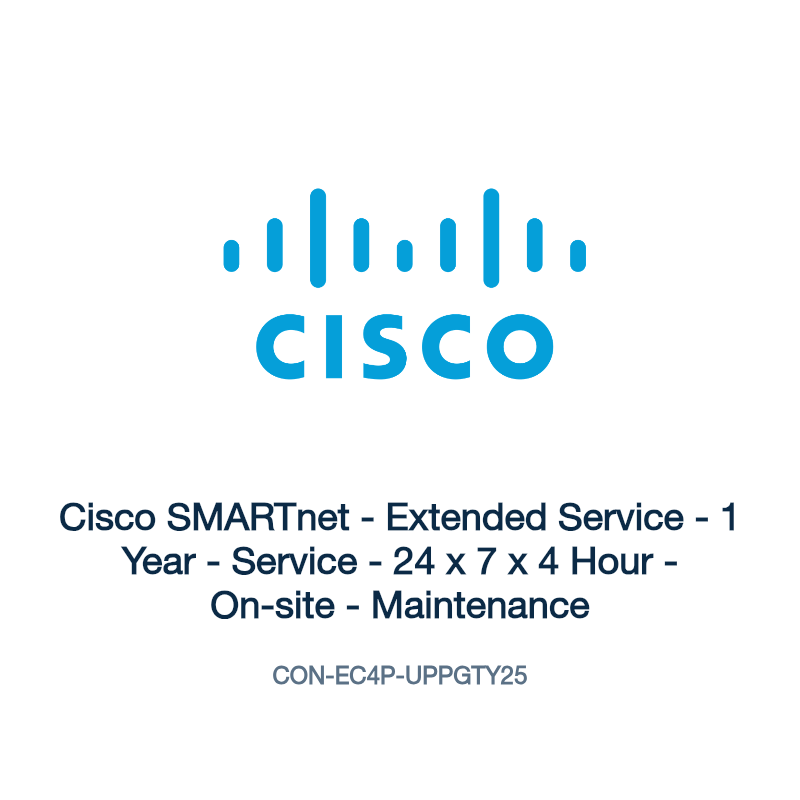 CON-EC4P-UPPGTY25: Cisco SMARTnet - Extended Service - 1 Year - Service - 24 x 7 x 4 Hour