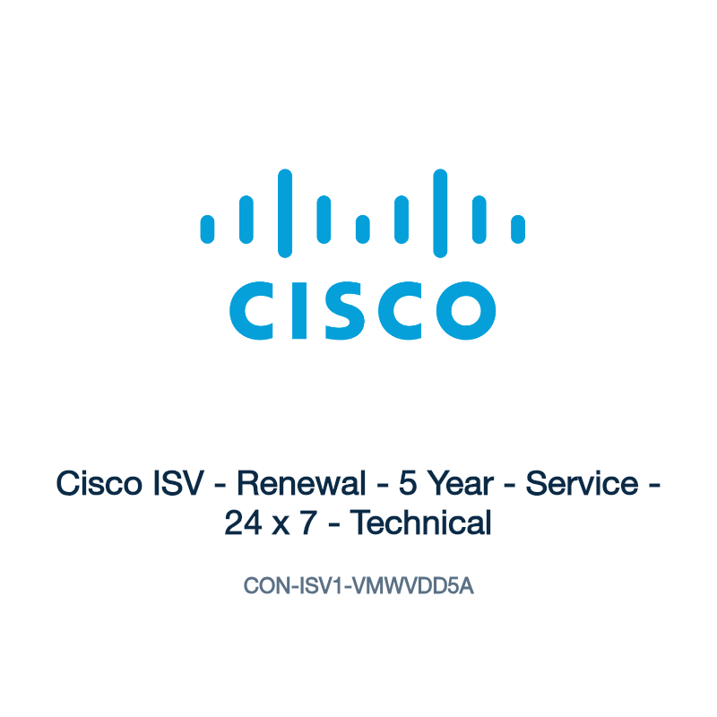 CON-ISV1-VMWVDD5A: Cisco ISV - Renewal - 5 Year - Service - 24 x 7 - Technical