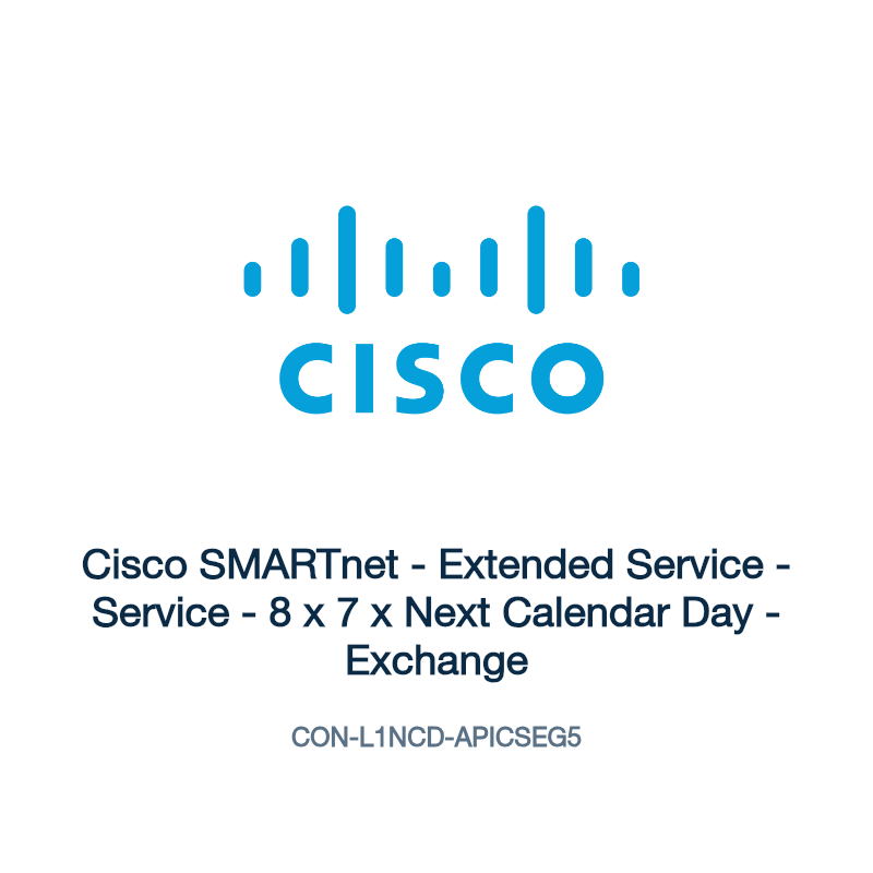 CON-L1NCD-APICSEG5: Cisco SMARTnet - Extended Service - Service - 8 x 7 x Next Calendar