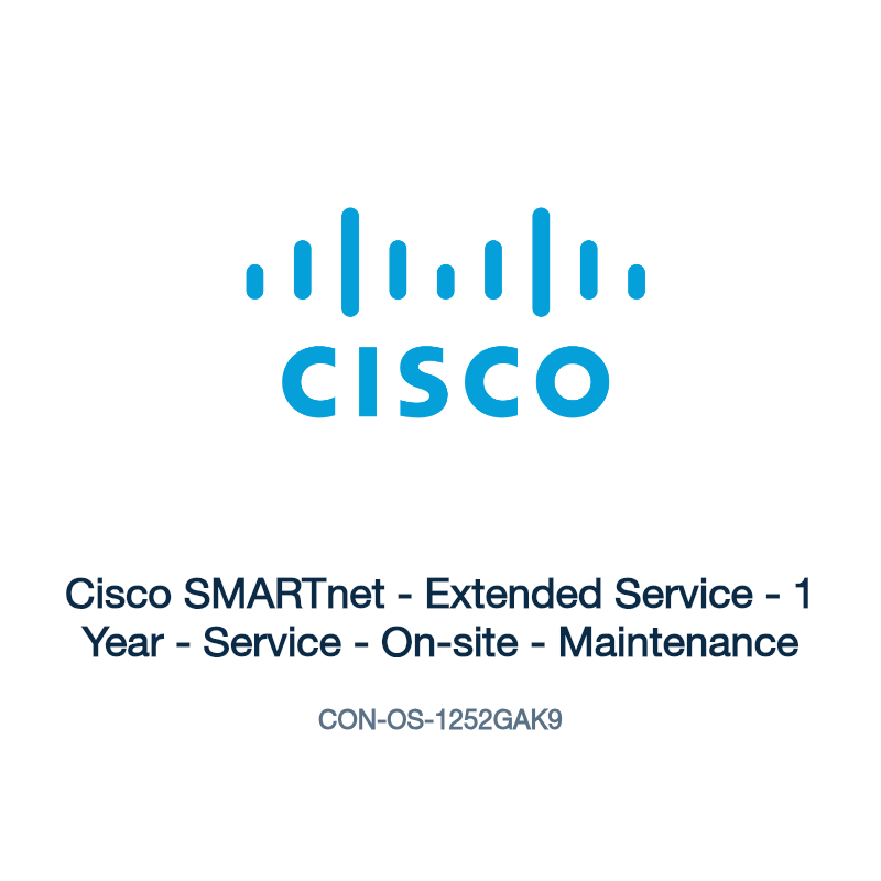 CON-OS-1252GAK9: Cisco SMARTnet - Extended Service - 1 Year - Service - On-site -