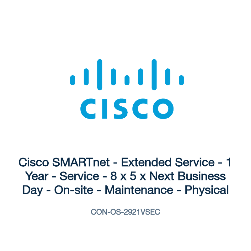 CON-OS-2921VSEC: Cisco SMARTnet - Extended Service - 1 Year - Service