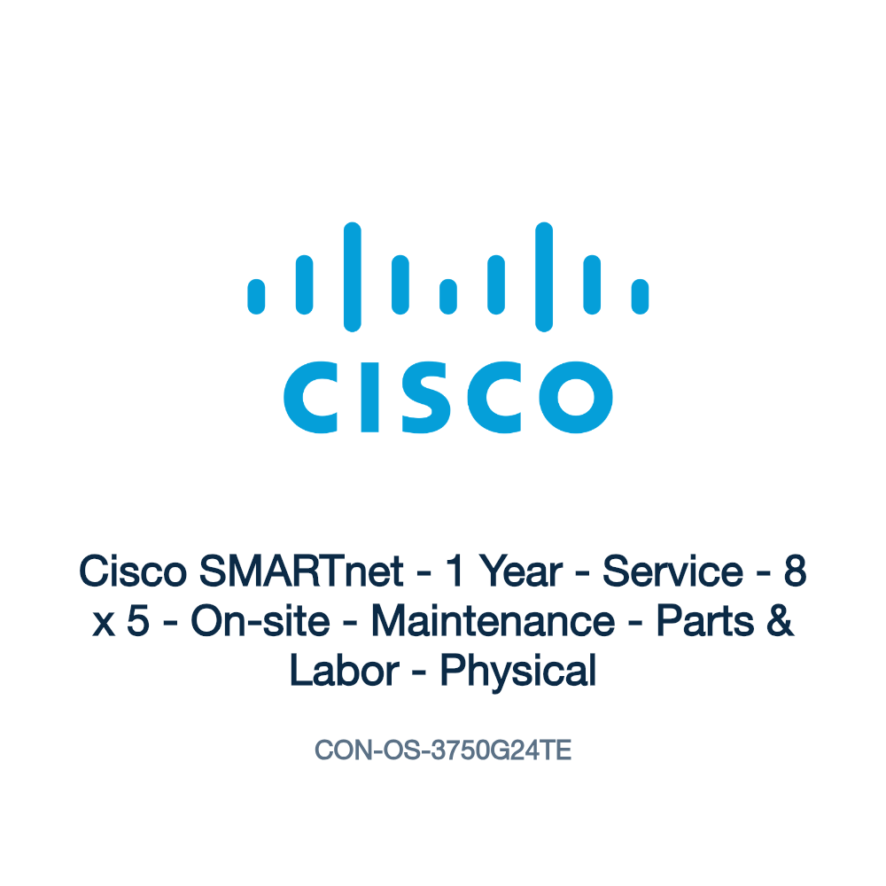 CON-OS-3750G24TE: Cisco SMARTnet - 1 Year - Service - 8 x 5 - On-site - Maintenance