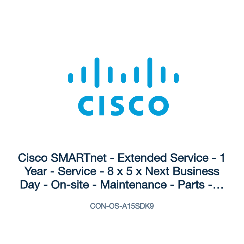 CON-OS-A15SDK9: Cisco SMARTnet - Extended Service - 1 Year - Service