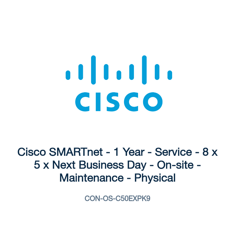 CON-OS-C50EXPK9: Cisco SMARTnet - 1 Year - Service - 8 x 5 x Next Business Day -