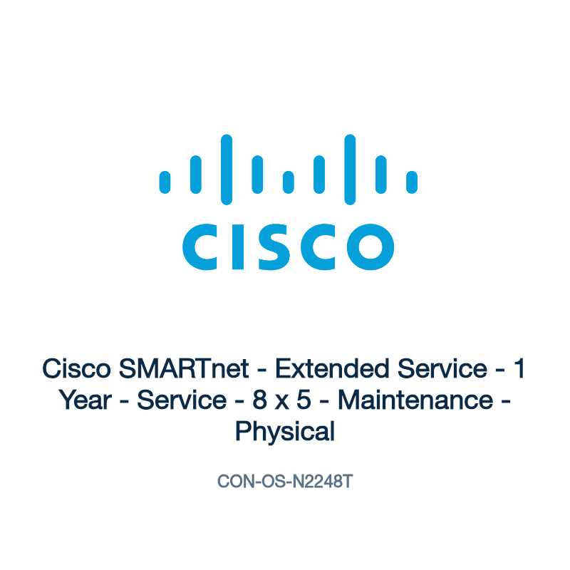 CON-OS-N2248T: Cisco SMARTnet - Extended Service - 1 Year - Service - 8 x 5 -
