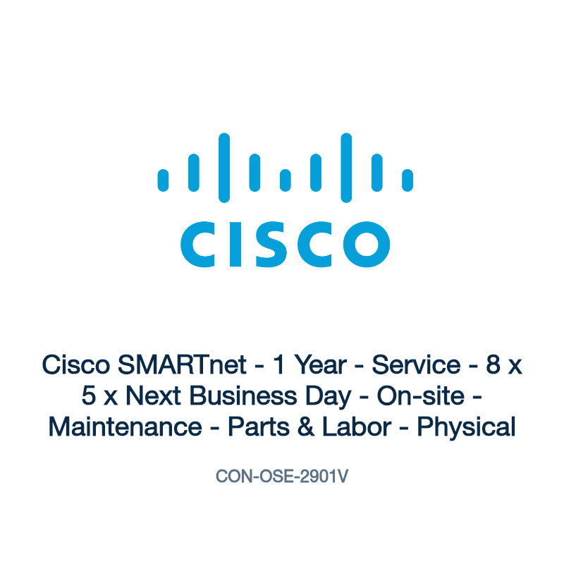 CON-OSE-2901V: Cisco SMARTnet - 1 Year - Service - 8 x 5 x Next Business Day -
