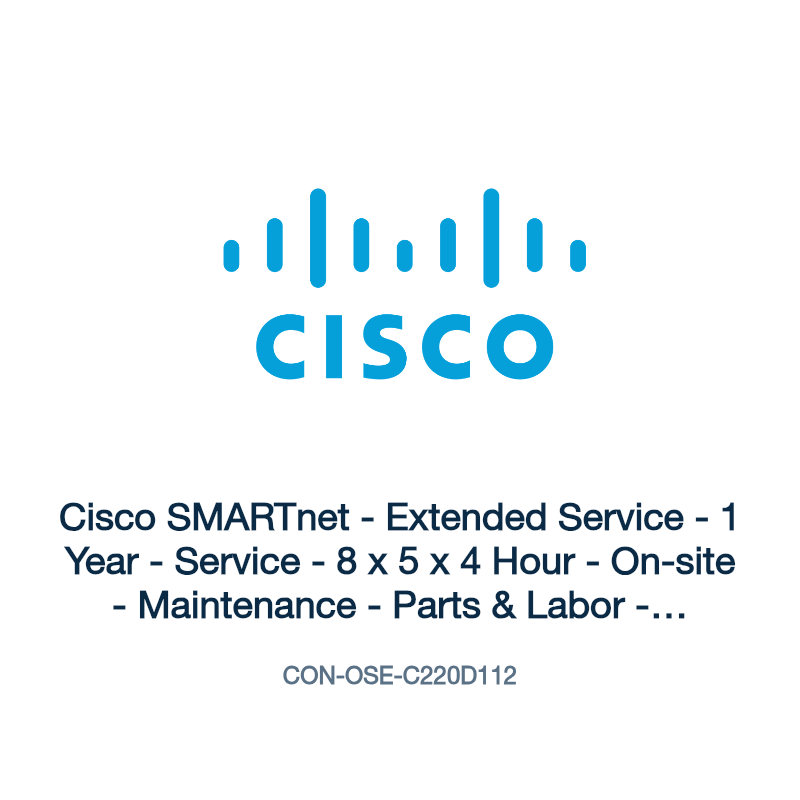 CON-OSE-C220D112: Cisco SMARTnet - Extended Service - 1 Year - Service - 8 x 5 x 4 Hour