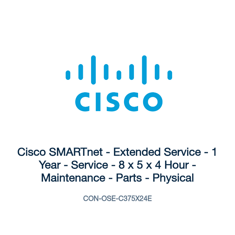 CON-OSE-C375X24E: Cisco SMARTnet - Extended Service - 1 Year - Service - 8 x 5 x 4 Hour