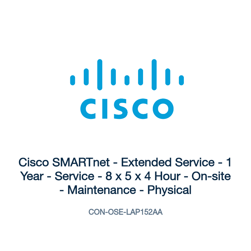 CON-OSE-LAP152AA: Cisco SMARTnet - Extended Service - 1 Year - Service - 8 x 5 x 4 Hour