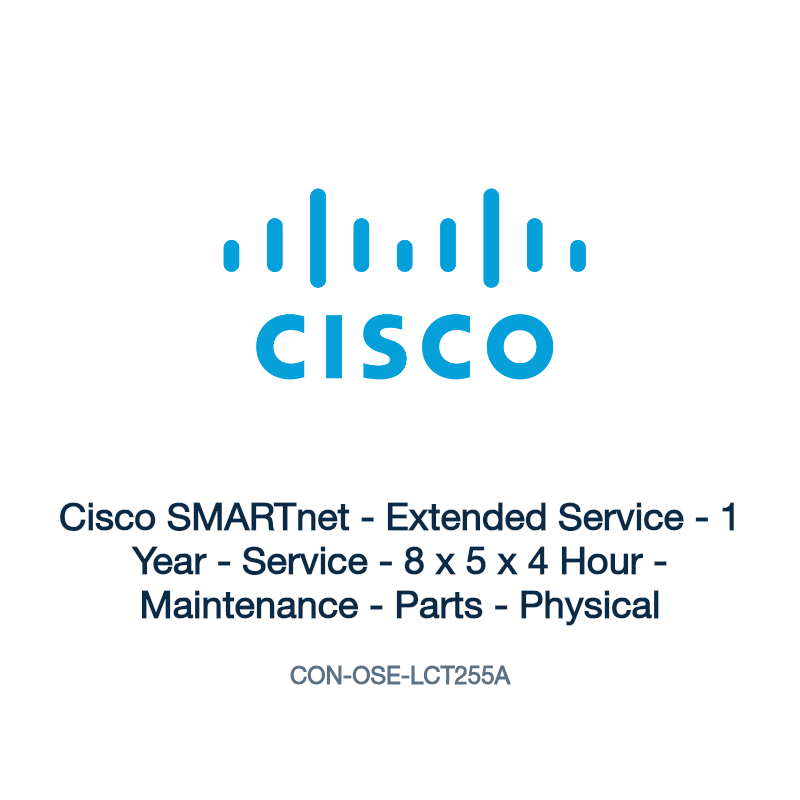 CON-OSE-LCT255A: Cisco SMARTnet - Extended Service - 1 Year - Service - 8 x 5 x 4 Hour