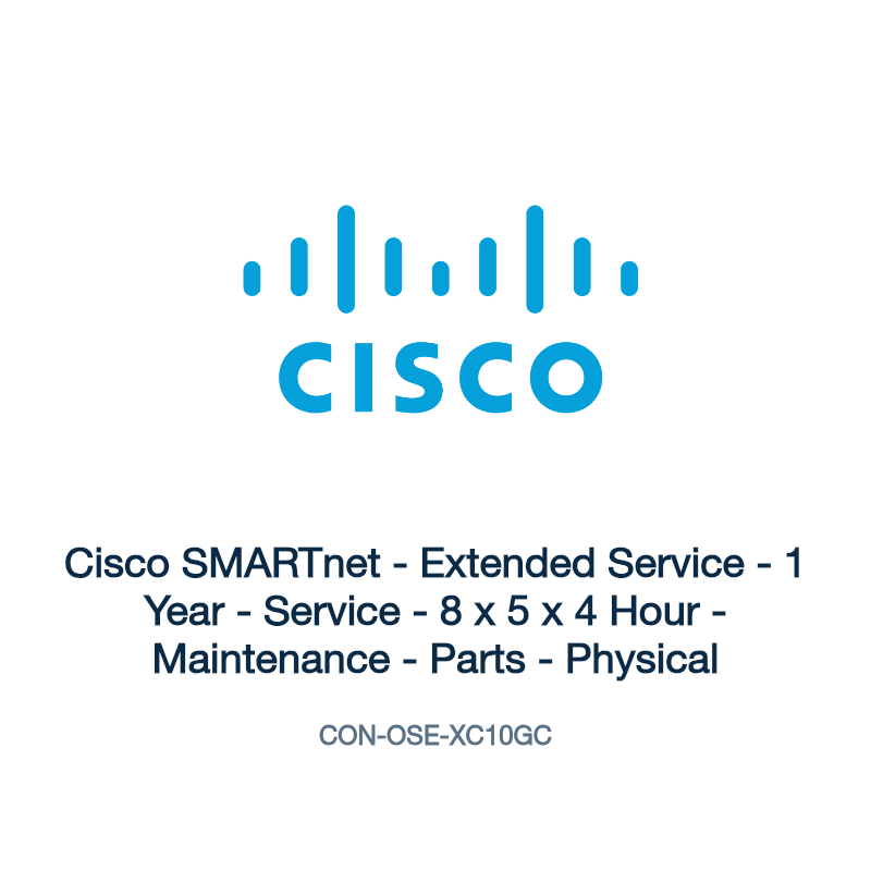 CON-OSE-XC10GC: Cisco SMARTnet - Extended Service - 1 Year - Service - 8 x 5 x 4 Hour