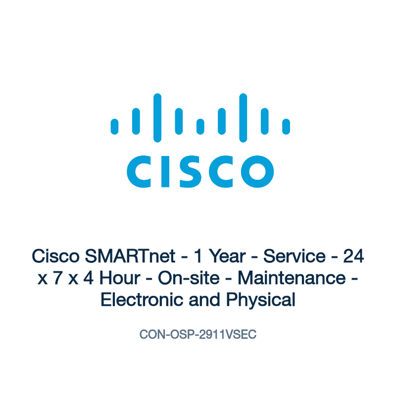 CON-OSP-2911VSEC: Cisco SMARTnet - 1 Year - Service - 24 x 7 x 4 Hour - On-site -