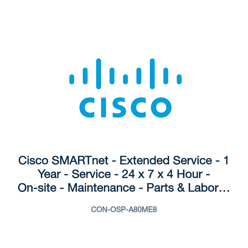 CON-OSP-A80ME8: Cisco SMARTnet - Extended Service - 1 Year - Service - 24 x 7 x 4 Hour