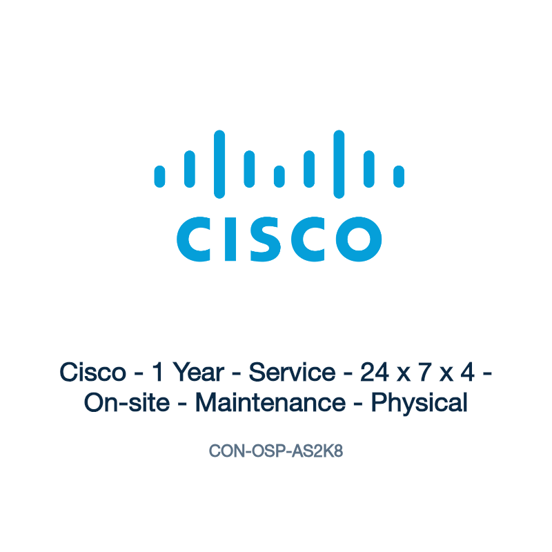CON-OSP-AS2K8: Cisco - 1 Year - Service - 24 x 7 x 4 - On-site - Maintenance -