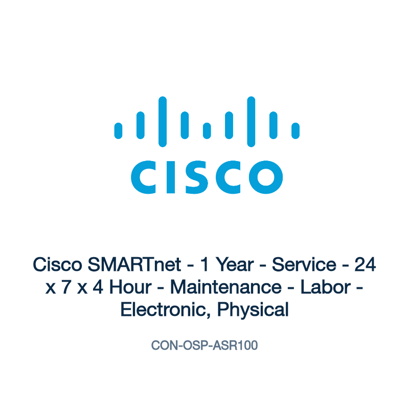 CON-OSP-ASR100: Cisco SMARTnet - 1 Year - Service - 24 x 7 x 4 Hour - Maintenance -