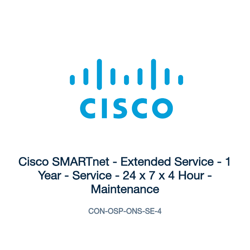 CON-OSP-ONS-SE-4: Cisco SMARTnet - Extended Service - 1 Year - Service - 24 x 7 x 4 Hour