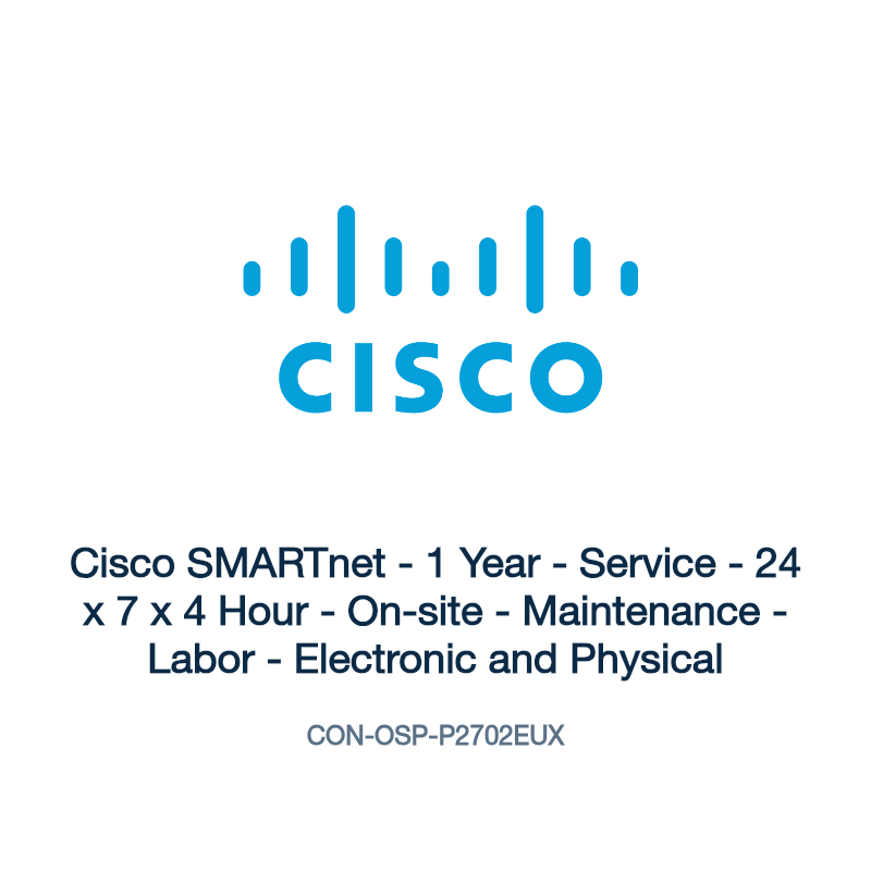CON-OSP-P2702EUX: Cisco SMARTnet - 1 Year - Service - 24 x 7 x 4 Hour - On-site -