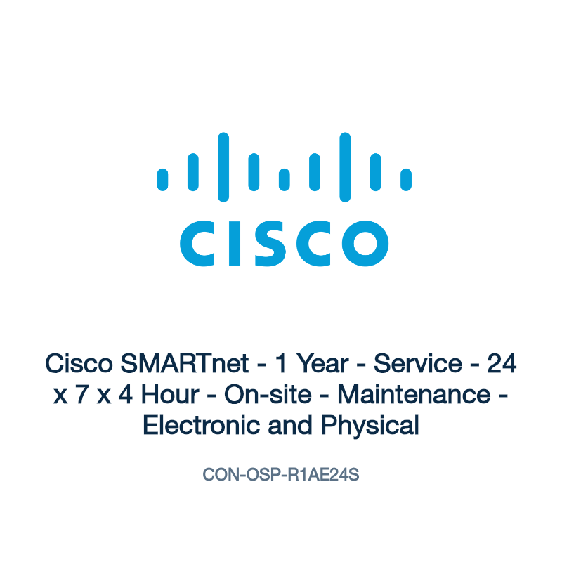 CON-OSP-R1AE24S: Cisco SMARTnet - 1 Year - Service - 24 x 7 x 4 Hour - On-site -