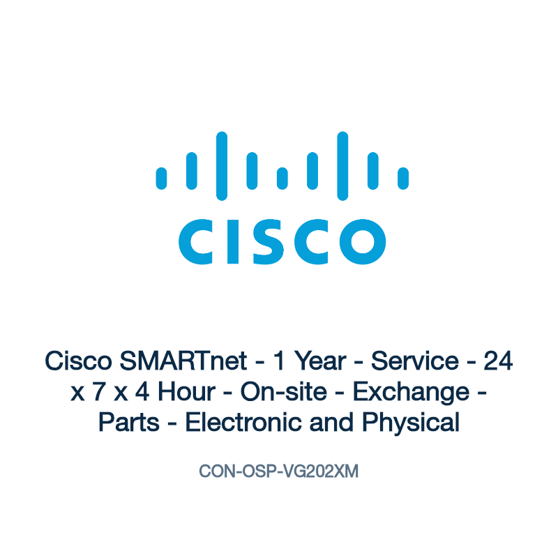 CON-OSP-VG202XM: Cisco SMARTnet - 1 Year - Service - 24 x 7 x 4 Hour - On-site -