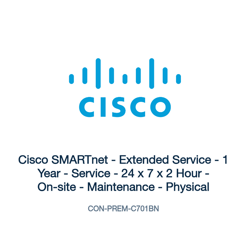 CON-PREM-C701BN: Cisco SMARTnet - Extended Service - 1 Year - Service - 24 x 7 x 2 Hour