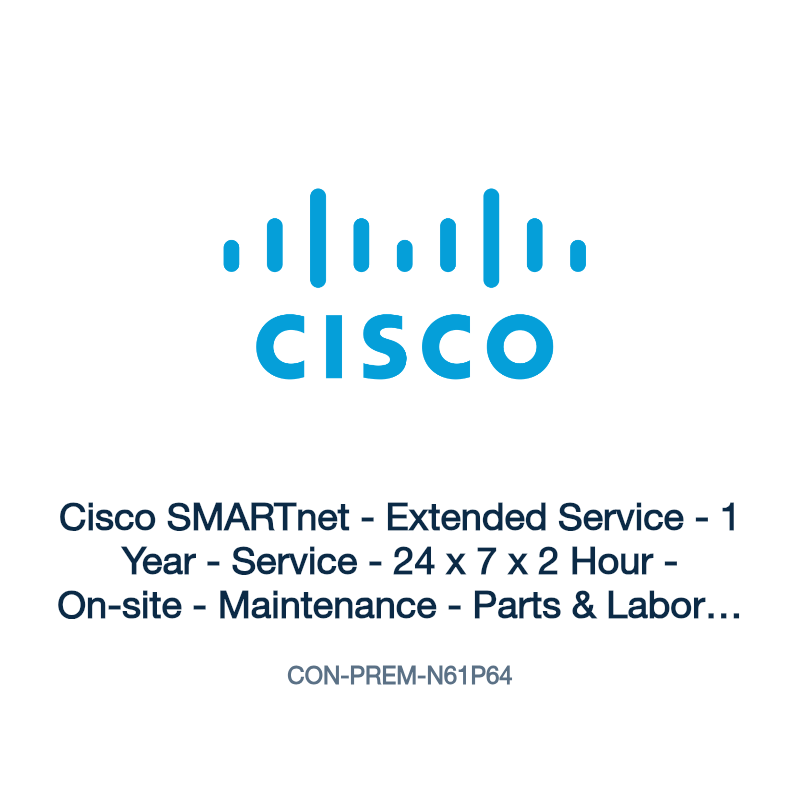 CON-PREM-N61P64: Cisco SMARTnet - Extended Service - 1 Year - Service - 24 x 7 x 2 Hour