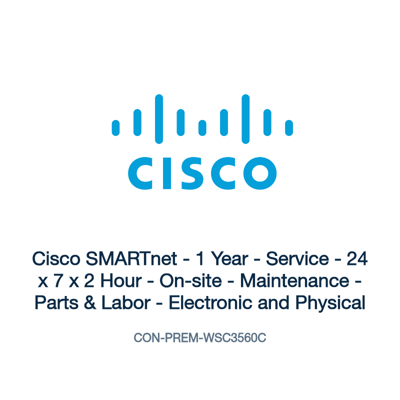 CON-PREM-WSC3560C: Cisco SMARTnet - 1 Year - Service - 24 x 7 x 2 Hour - On-site -