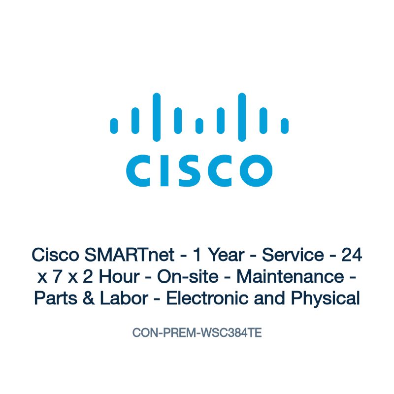 CON-PREM-WSC384TE: Cisco SMARTnet - 1 Year - Service - 24 x 7 x 2 Hour - On-site -