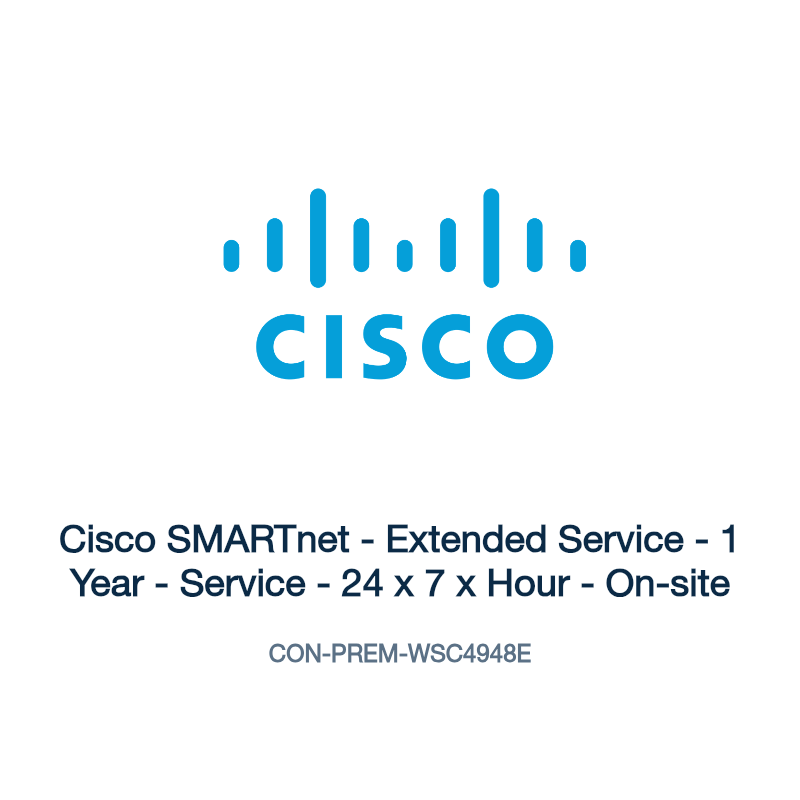 CON-PREM-WSC4948E: Cisco SMARTnet - Extended Service - 1 Year - Service - 24 x 7 x Hour