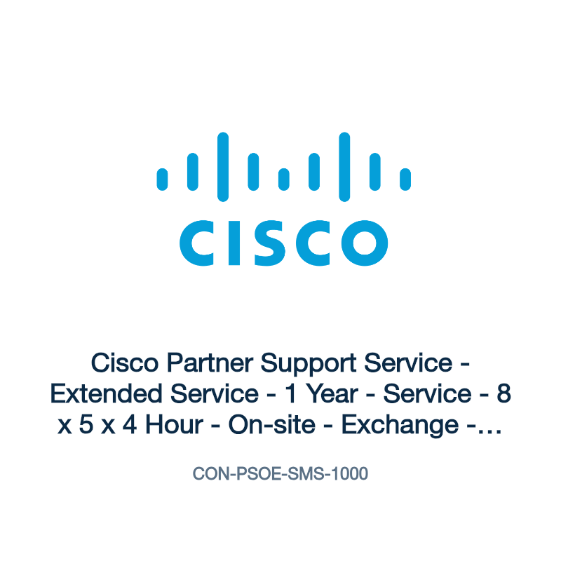 Cisco Partner Support Service - Extended Service - 1 Year - Service - 8 x 5 x 4 Hour - On-site - Exchange - Parts - Physical, Electronic