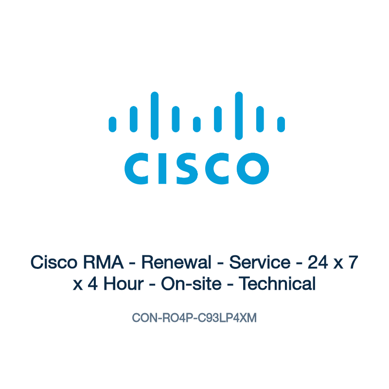 CON-RO4P-C93LP4XM: Cisco RMA - Renewal - Service - 24 x 7 x 4 Hour - On-site - Technical