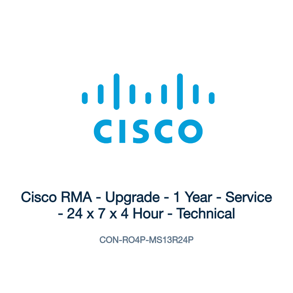 CON-RO4P-MS13R24P: Cisco RMA - Upgrade - 1 Year - Service - 24 x 7 x 4 Hour - Technical