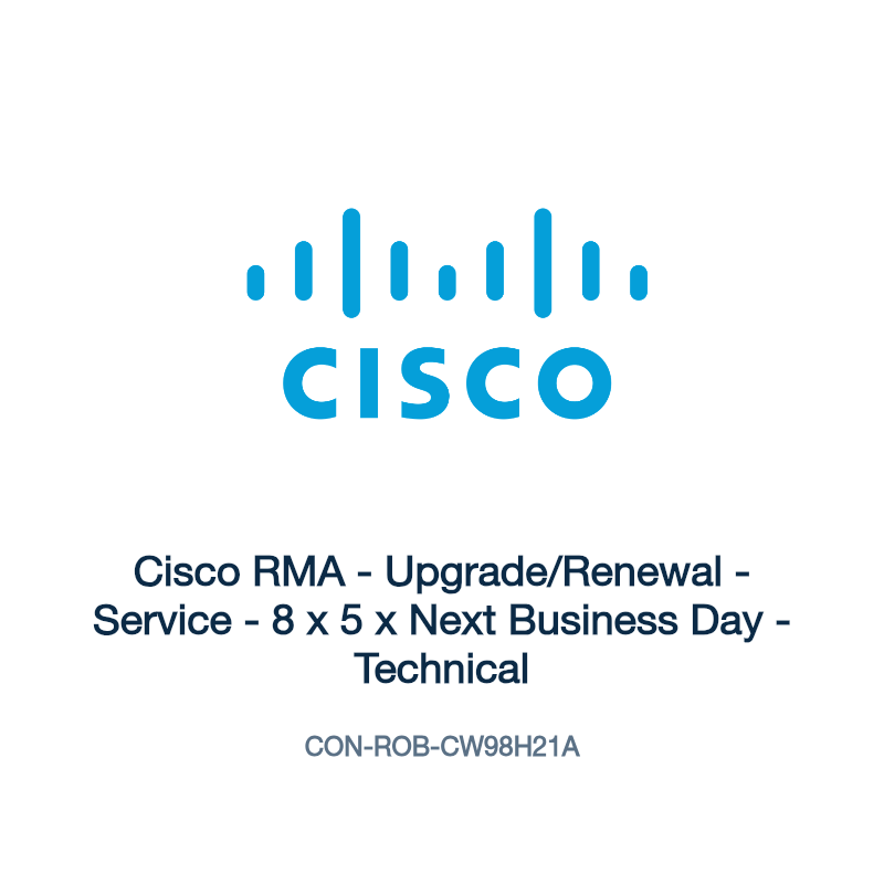 CON-ROB-CW98H21A: Cisco RMA - Upgrade/Renewal - Service - 8 x 5 x Next Business Day -